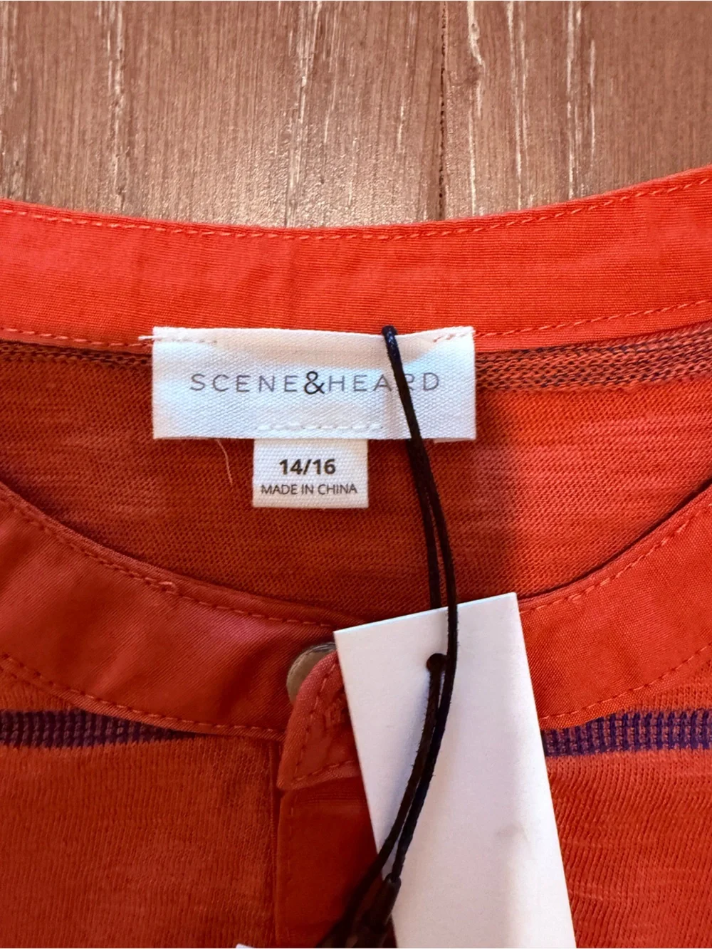 Scene & HeardCrew Kids Orange Striped Short Sleeve Tee